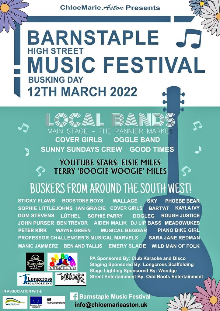 On Saturday 12th March, Petroc student Chloe Marie Aston facilitated a hugely successful music festival for buskers in Barnstaple Town Centre as part of her RSL level 3 Extended Diploma for Music Practitioners qualification.  #creativeartspetroc #rslawards linktr.ee/creativeartspe…