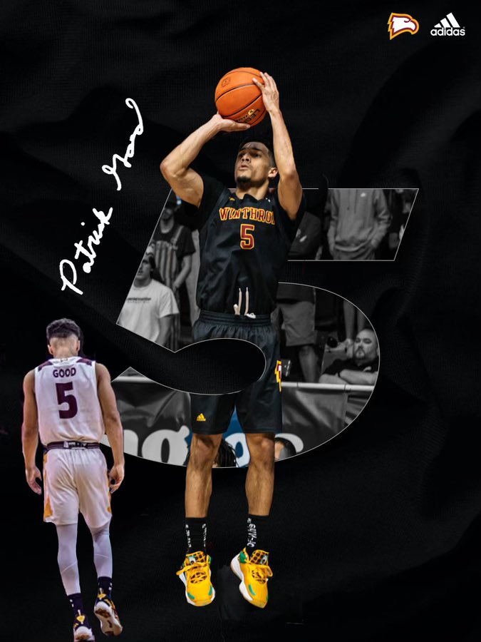 patgood00's tweet photo. blessed to announce accepting an invitation to play in the 3v3 event at the final four in new orleans . man what an awesome opportunity to represent winthrop university as well as the big south conference 🔥🦅🖤 https://t.co/QFGcP0n6hc