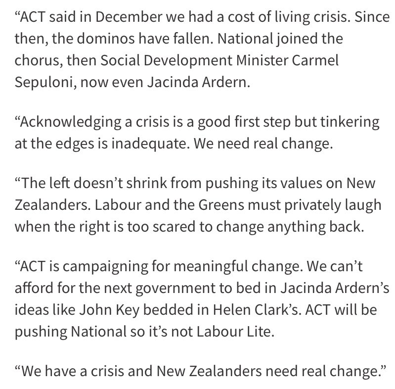dbseymour's tweet photo. The cost of living crisis requires a proportionate response. Tinkering won’t cut it. ACT is challenging other parties to vote for real tax cuts when Parliament debates the Government’s tax legislation today.

https://t.co/EV7KMAOa9F https://t.co/nyMRYkJpDM