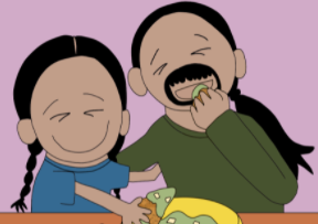 Our decodable books have engaging characters and can be matched to kids to provide phonics practice! Let's meet another character! Lin! They love playing with their baby sister and making guacamole with their dad!