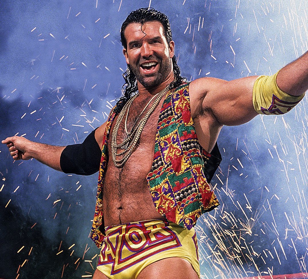 landofthe80s's tweet photo. RIP to WWE HOF'er Razor Ramon (Scott Hall). 😥 https://t.co/bn23yIuWjT