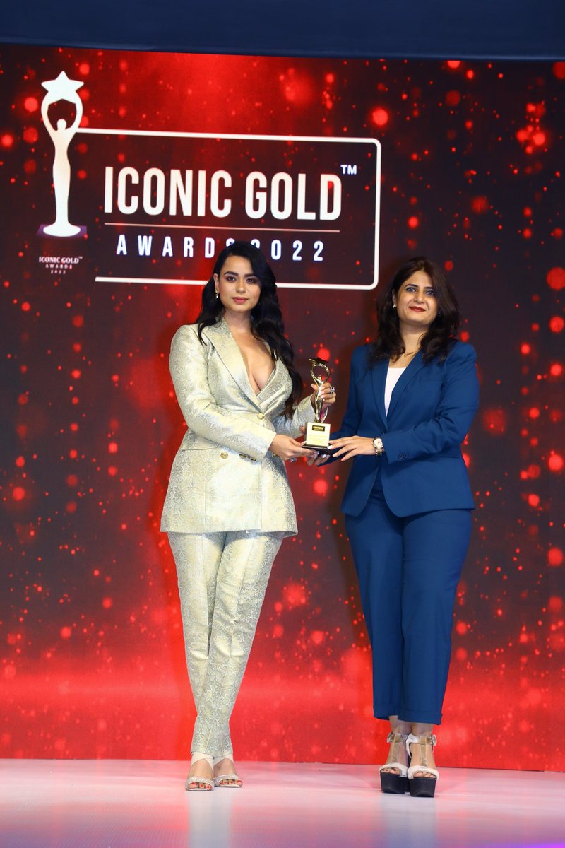 IconicGoldAward's tweet photo. It's an Honor to announce Soundarya Sharma is awarded with the Iconic Rising Star of the Year 2022 Raktanchal 2! 
Every hard-work &amp; Dedication is to be facilitated and it's the most cherishable moment for us that we can honor @soundarya_20 with this prestigious #IconicGoldAwards https://t.co/uUP7X6MsnM