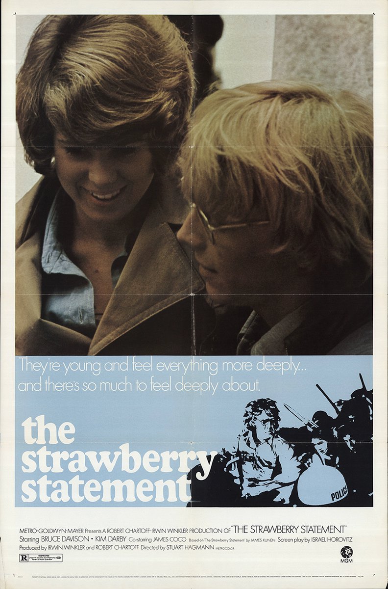 CCinephilia's tweet photo. Today on #ClickInMovies:

A group of student rebels take over a Columbia University campus administration building in an effort to fight the establishment. An unusual look at the campus riots of the 60s.

THE STRAWBERRY STATEMENT (1970)

https://t.co/ddgHapKtfT https://t.co/useNgn66r3