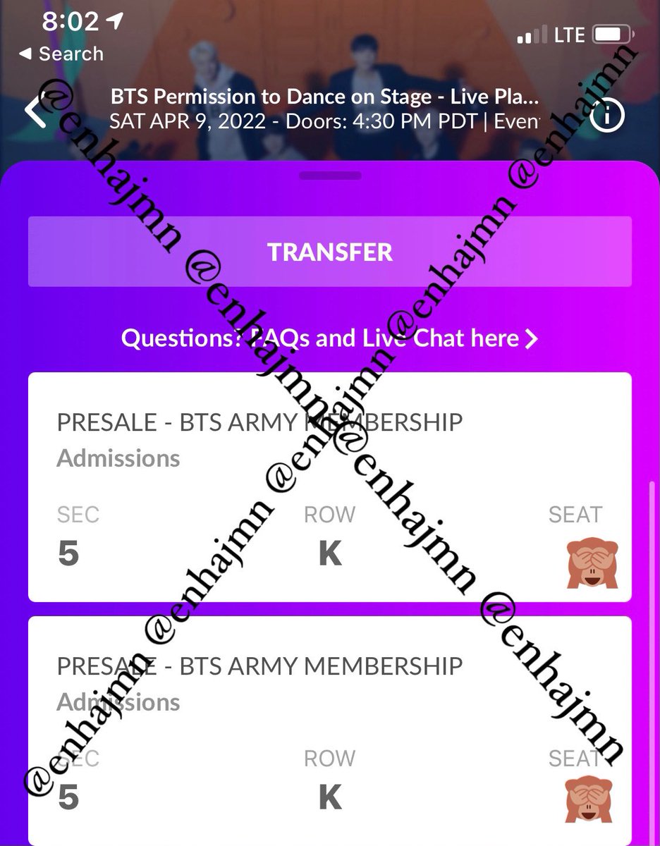 enhajmn's tweet photo. idk if anyone is interested, but
wts
2x bts ptd live play day 2, april 9 sec 5 row k
reason: i didnโt realize sc was in a diff waiting room๐คก
- selling at face value :))
- can transfer right away
#PTD_ON_STAGE_LasVegas
#PTD_ON_STAGE_LV
#BTSTICKETS
#PTDLIVEPLAY https://t.co/4B8n3E3m17