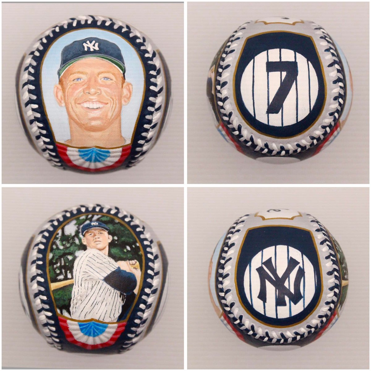 AgFredricksen's tweet photo. Mickey Mantle hand painted ball- Commissioned. 
@Yankees @MLB #Yankees #NY #MickeyMantle #baseball #baseballart #NYYankees #mlb #vintagebaseballcards #cardcollecting https://t.co/GXv4SBYRmu