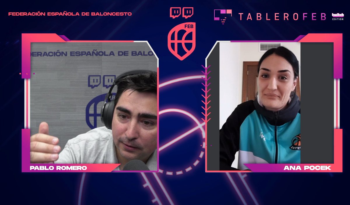 CompeticionFEB's tweet photo. 💜 @TwitchES | El #TableroFEB de ayer lunes... 😍

👨‍💻 Glamour con la visita de los MVPs de la #CopaLEBPlata y de la #LFChallenge

⛹️‍♂️ @a1bercabrera - @zornotzast
⛹️‍♂️ @DavidIriarte12 - @FundacionCBG
⛹️‍♀️ Ana Pocek - @CABESTEPONA

📺 Programa completo ⬇
https://t.co/e30XtNMuYl https://t.co/JUDkg1R4cW