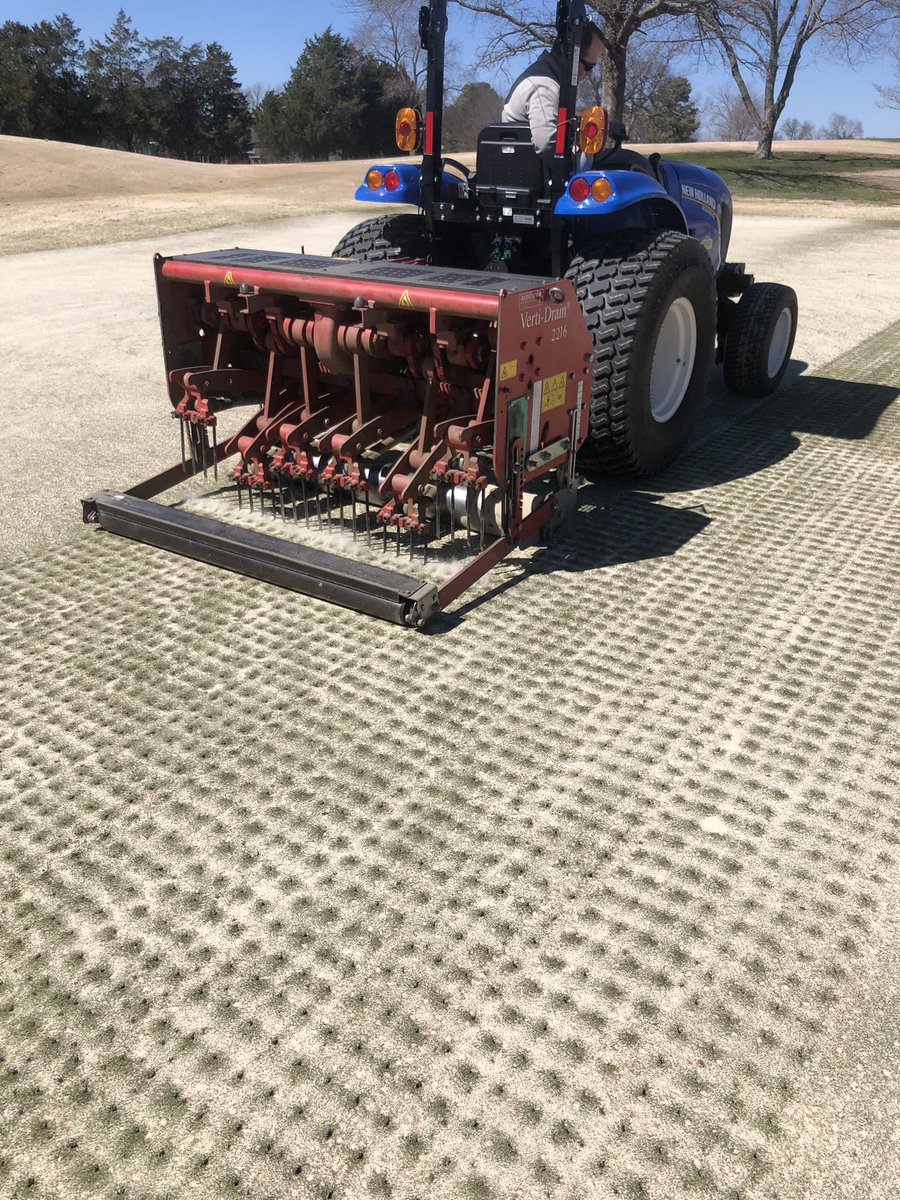 HermitageTurf's tweet photo. Thanks to @mclendon_rusty and pure green, nice solid tine after core aerification last week. Prepping for summer. https://t.co/IxjD28Vs1R