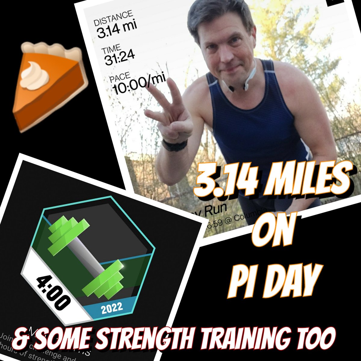 EricBorchert73's tweet photo. Pi day run! 3.14 miles on 3-14-22. Strength training at the gym before work as well. #piday #piday2022 #pidayrun #runner #run #runninggeek #workoutbeforework #runafterwork https://t.co/cj0Awrla0R