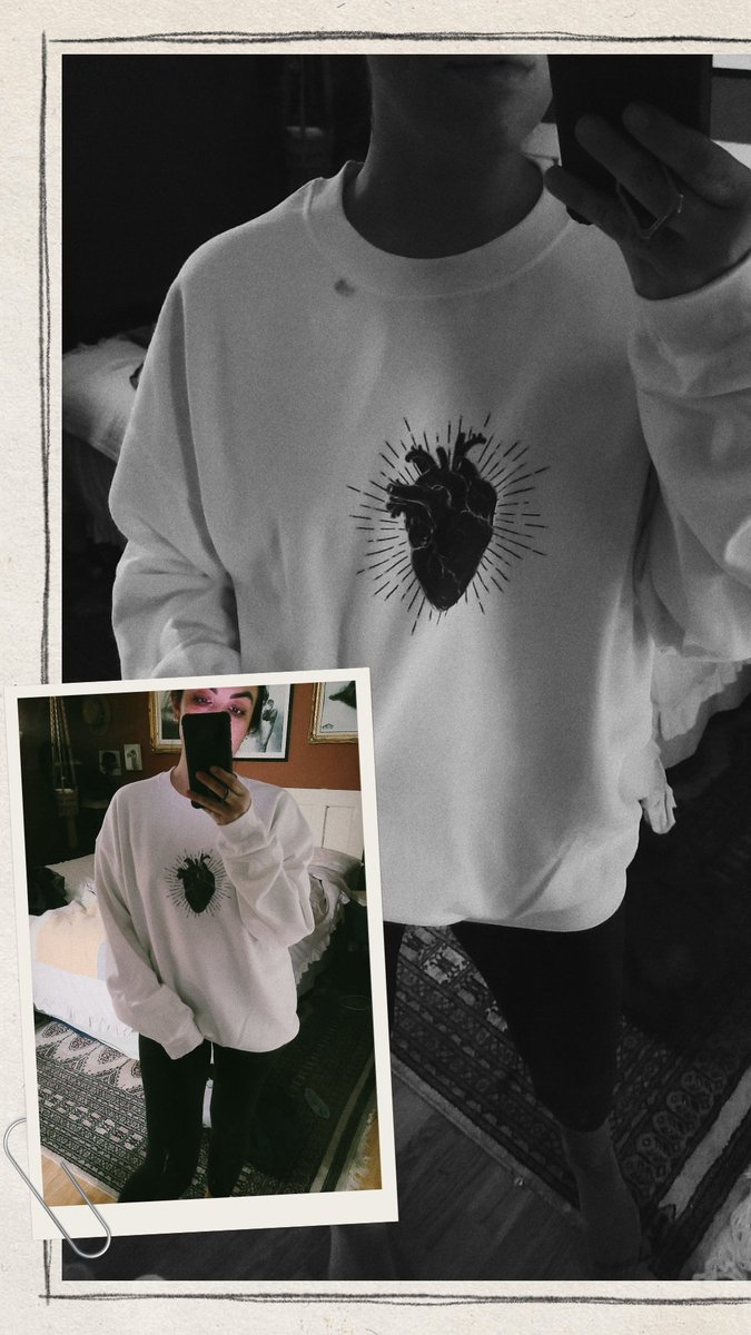 Look what I got!! The first printed sample of a branded crewneck 😍🖤 I want to have these for giveaways and to purchase to support my brand.