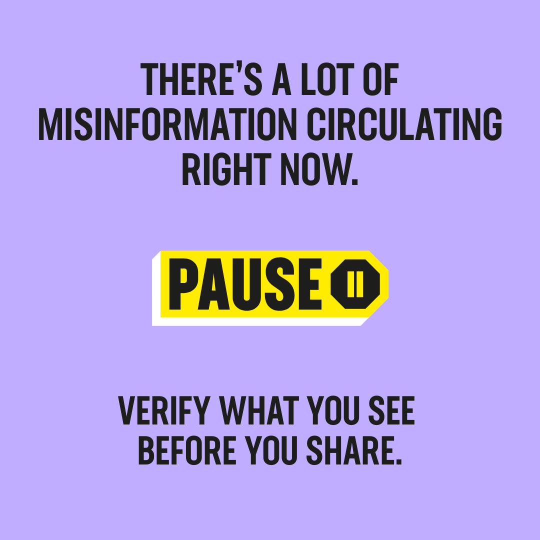 UNESCO's tweet photo. What we share online can have consequences in the real world.

Spreading misinformation can can result in people being left uninformed, unprotected &amp; can put lives at risk during a crisis.

#PledgeToPause and verify facts before sharing.
 https://t.co/9HrMHP7mRr https://t.co/uTrOaXdiQs