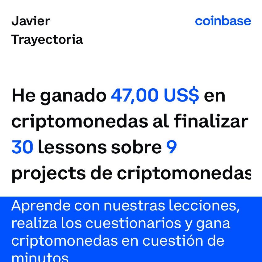 javimalagaMLM's tweet photo. Hasta ahora he ganado 47,00 US$ por aprender sobre criptomonedas en @Coinbase. Descubre todo lo que puedes conseguir en: https://t.co/5aTgRjt4pE https://t.co/V3Y5DdruVF