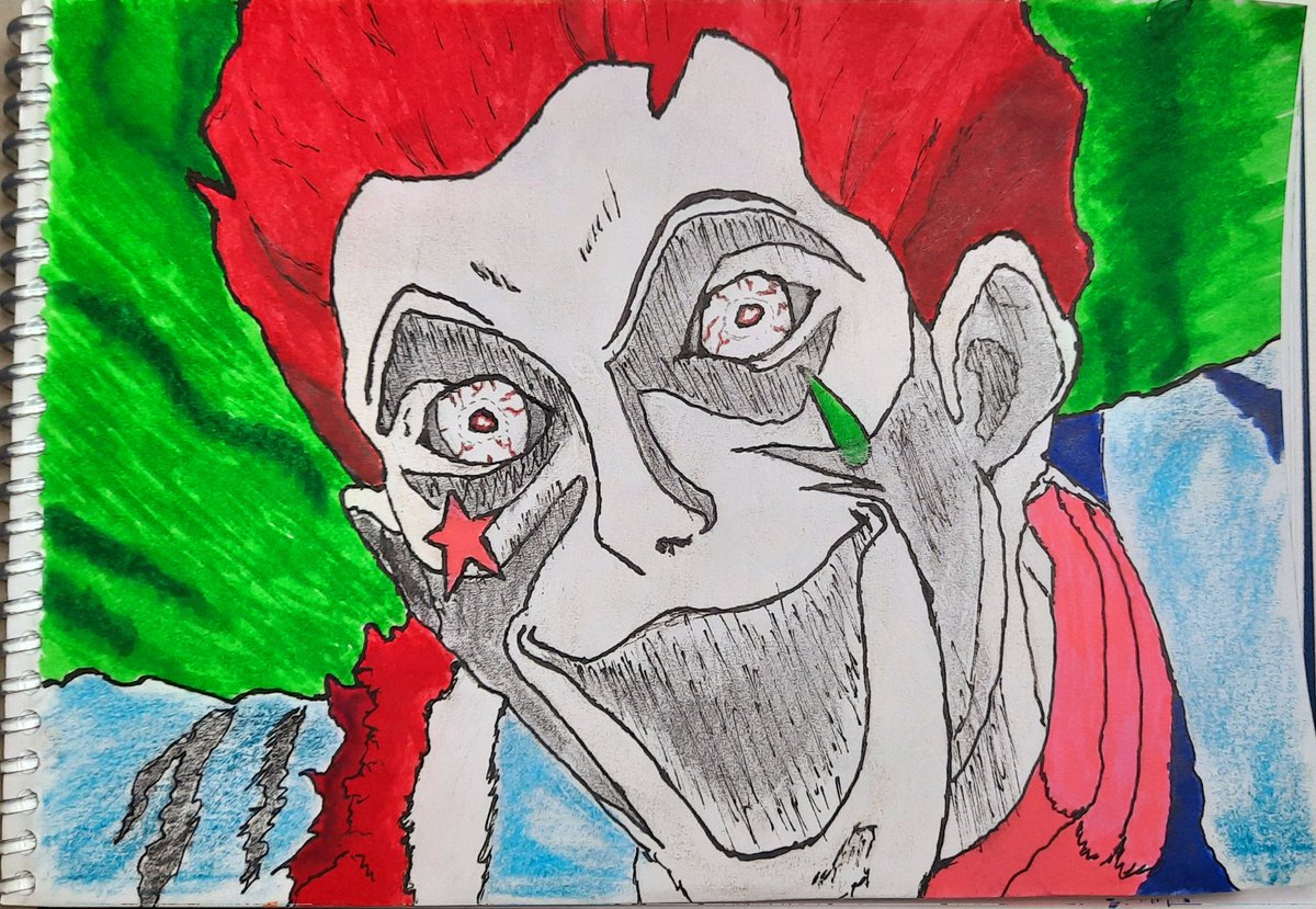 BenjiMajid's tweet photo. My perfect character cartoon .. ⭐HISOKA🩸  👨🏻‍🎨🎨✌
..
#drawing #ArtistOnTwitter #HunterXHunter #hisoka #AnimeArt #graffitiart https://t.co/SRNXbE4Vrn