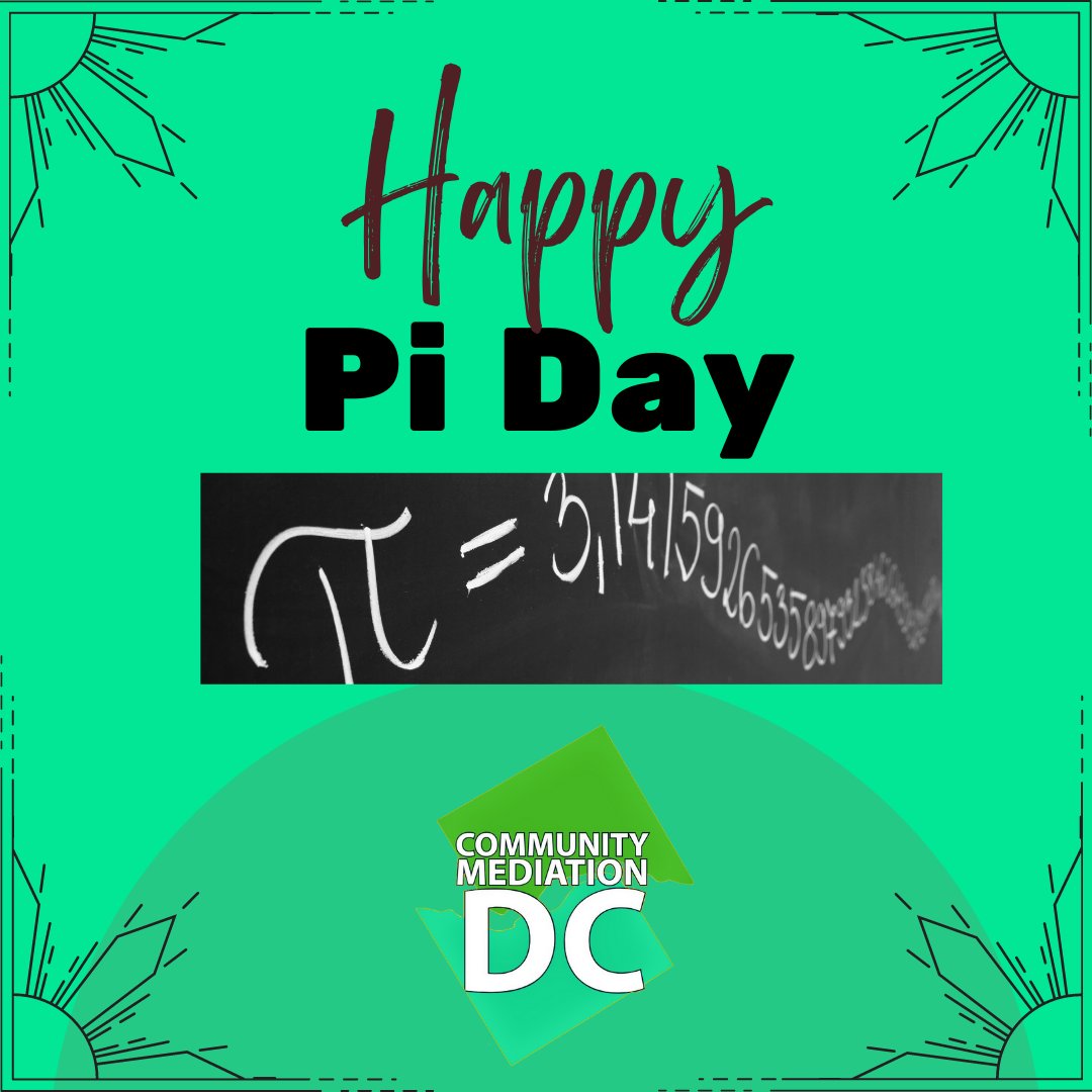 Like Pi, CMDC is here to be a constant in your life. Happy Pi Day! 

Sign up in our bio to become a volunteer, bring your next conversation to mediation, or get connected the next time we have a training.