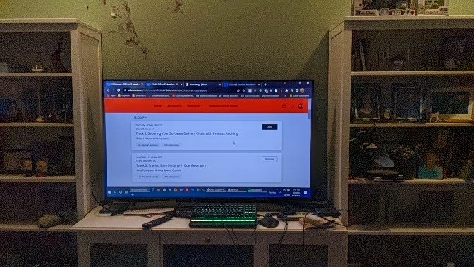 sdowney's tweet image. At #srecon22  this week, in my family room.