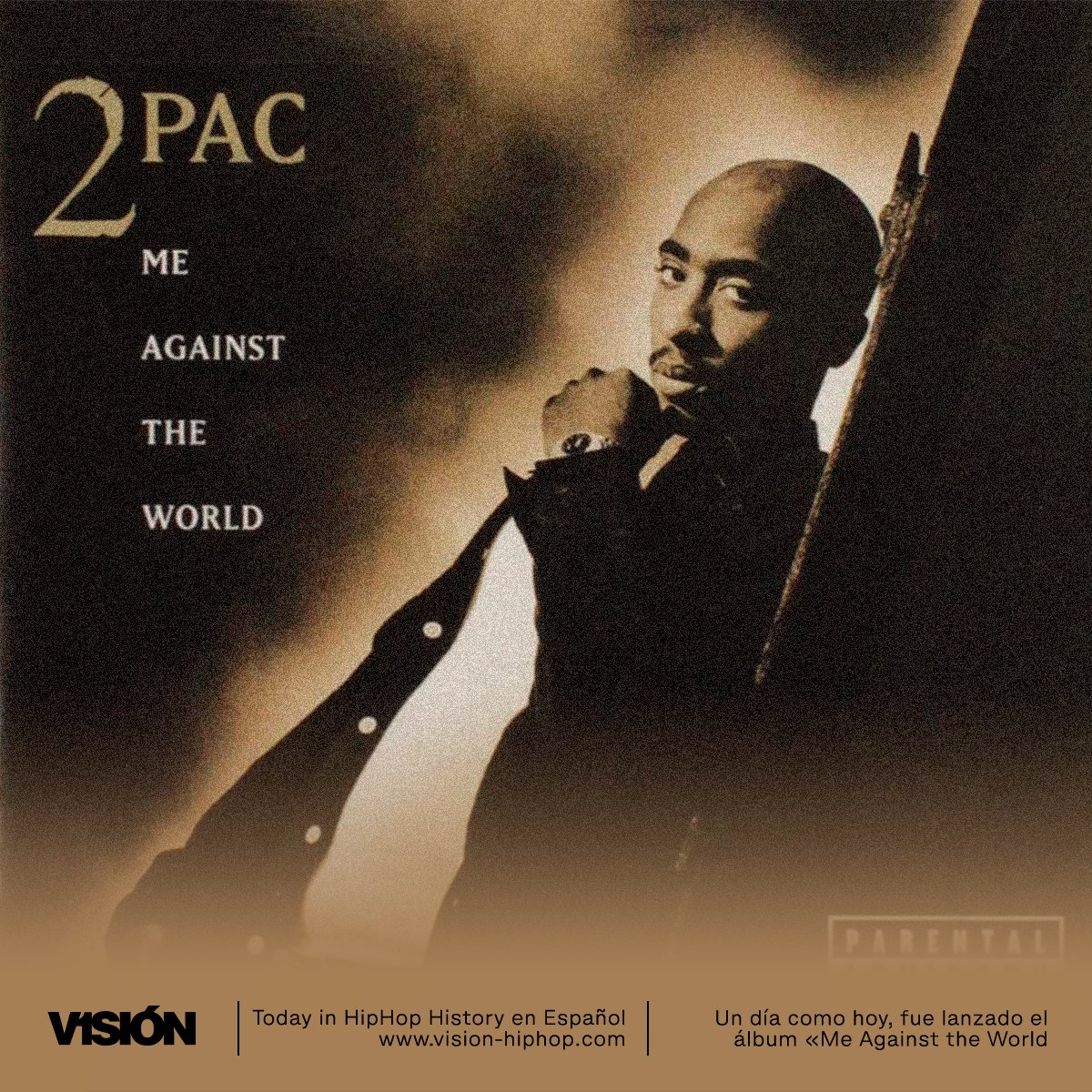 VisionHipHop_mx's tweet photo. Un día como hoy, pero de 1995, fue lanzado el tercer álbum discográfico de #2PAC: «#MeAgainsttheWorld». https://t.co/mHVjmfLqvU