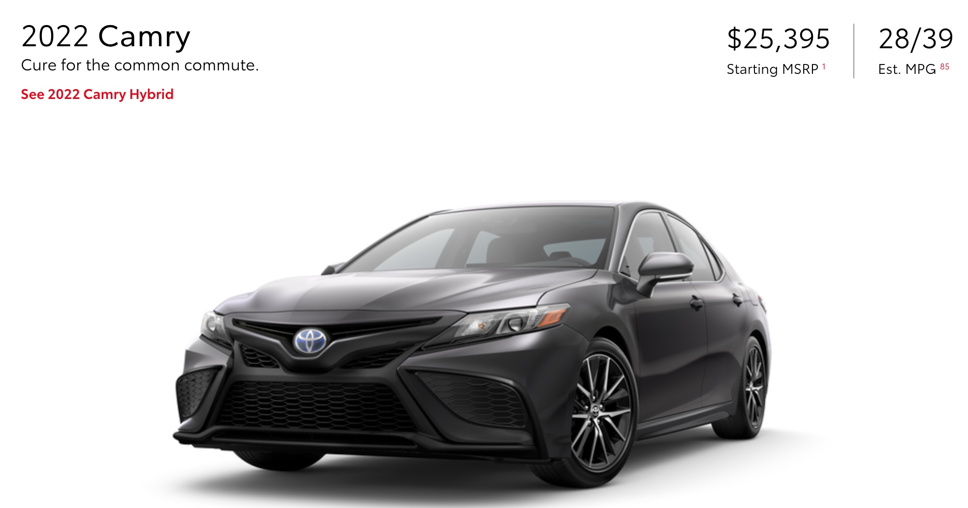 Toyota Camry XSE 2022