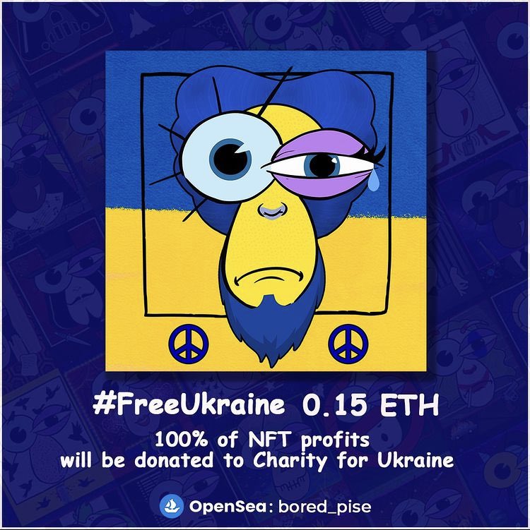 BoredPise_NFT's tweet photo. Help us to help the world ๐บ๐ฆ๐๐#FreeUkraine #StopTheWar #nfts #nftforhelp #HelpUkraine #charity https://t.co/Iv84SyxDMS