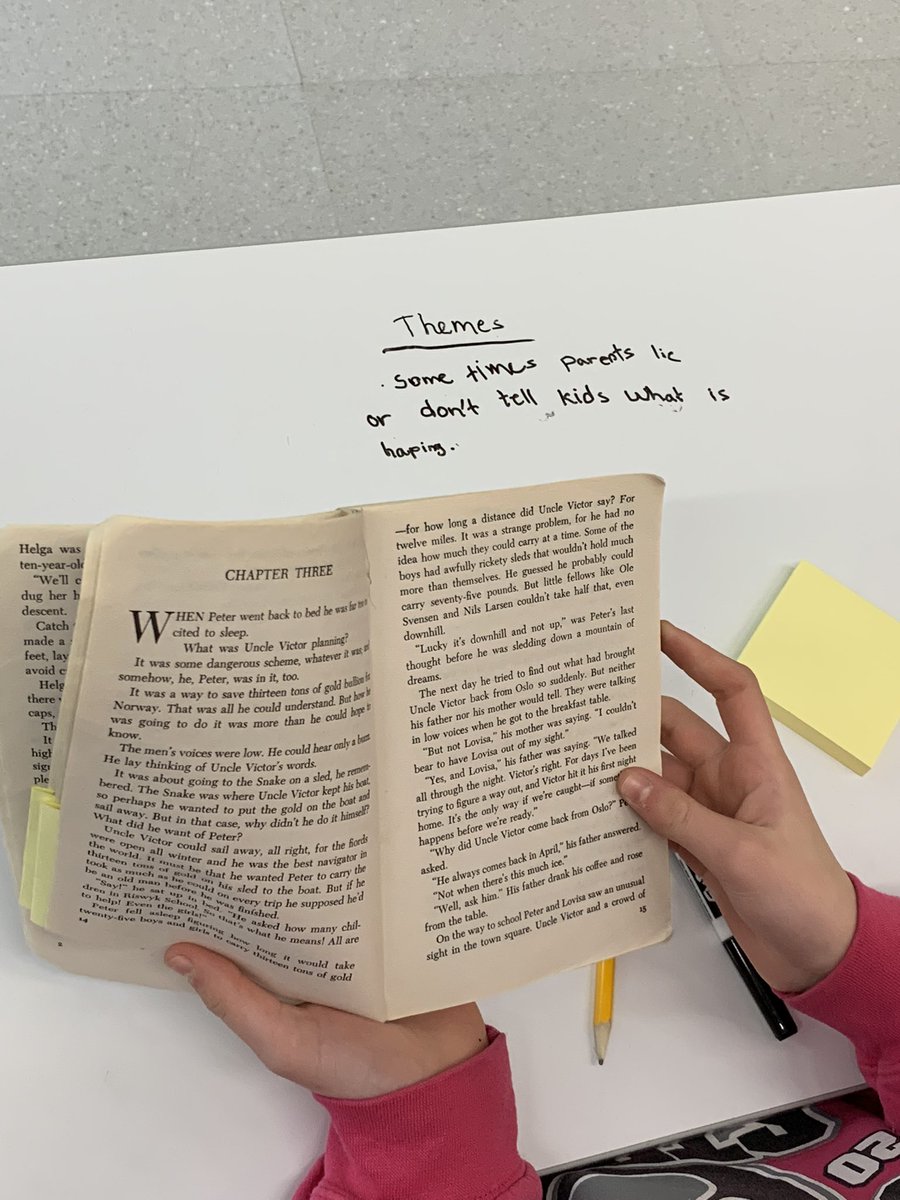 Look at this student of mine independently keeping track of themes as she reads! And she’s only on chapter 3! 😱 #proudteacher #4thgrade #tcrwp