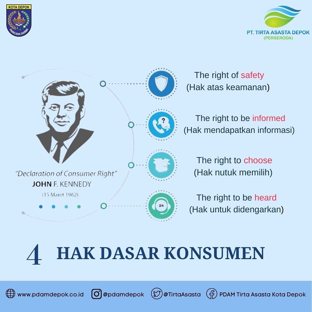TirtaAsasta's tweet photo. Selamat Hari Hak Konsumen Sedunia! 

Hari Konsumen Sedunia merupakan momentum peningkatan pemahaman hak dan kewajiban konsumen, peningkatan kecerdasan dan kemandirian konsumen. https://t.co/Jn4e6kbZnk