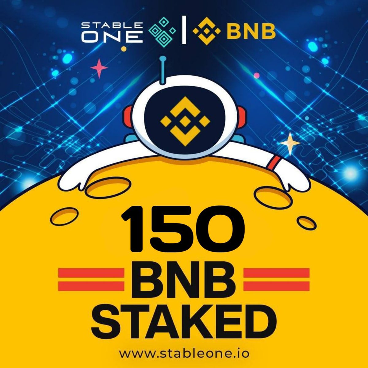 StableOneMatic's tweet image. 150 BNB STAKED!

Let’s go to the moon!

#BNB
#ROI
