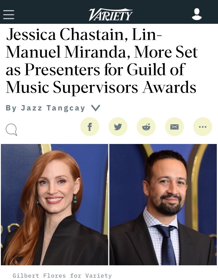 guildofmusic's tweet photo. 👀 Take a peek at some of the special guests that will be attending the 12th Annual Guild of Music Supervisors Awards. This list includes incredible talent and we couldn’t be more excited for the #GMSAwards this Sunday, March 20th.

https://t.co/3KYW9R3ruD

#GMS #GMSNoms https://t.co/SC8CaH6Oka