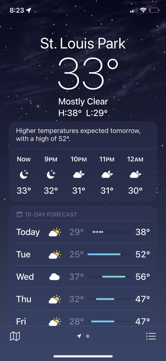 Going to be so nice to have 50 degree weather next couple of days in Minnesota, we are almost there everyone! https://t.co/CbFGQ9Xd3H
