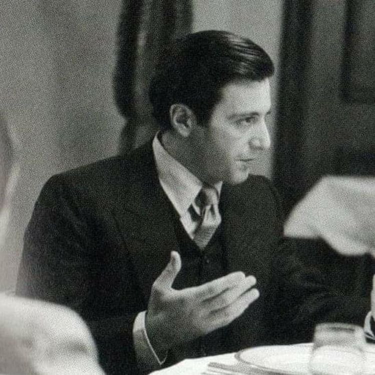Al Pacino on the set of The Godfather: Part II (1974)