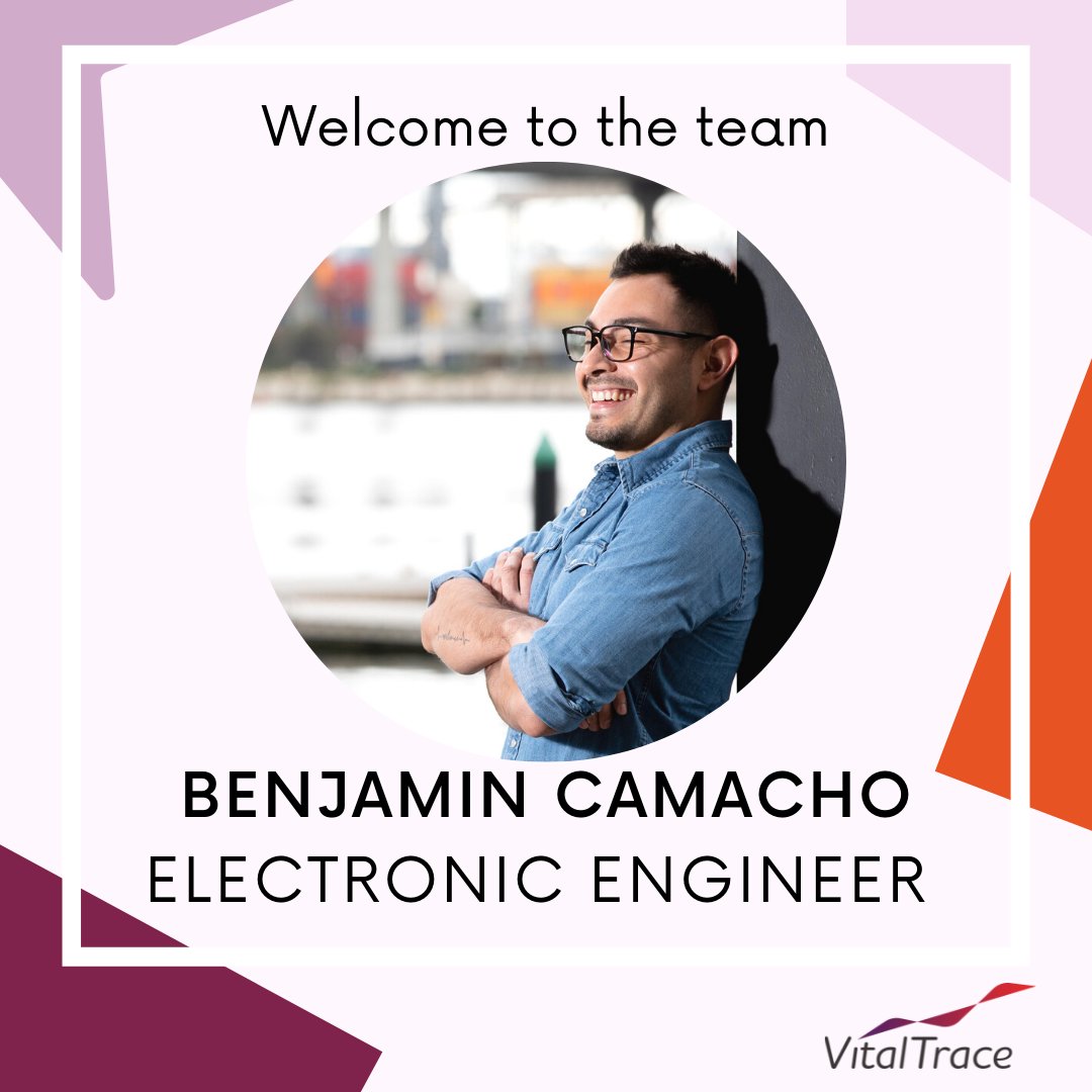 Exciting times again here at VitalTrace!

We have a new addition to our team. Welcome Ben Camacho!

He will be joining our Electronic Engineering team in Perth working alongside Ana on delivering key design projects with our partners D+I &amp; Procept!

Join us in welcoming Ben!