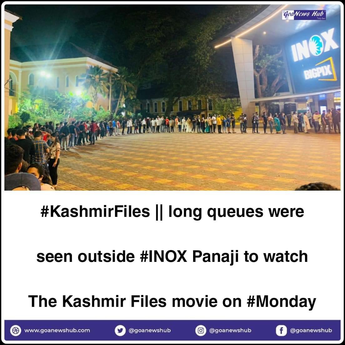 ShefVaidya's tweet photo. Wow! Queues in Goa for #TheKashmirFiles https://t.co/6orPBGOcj6