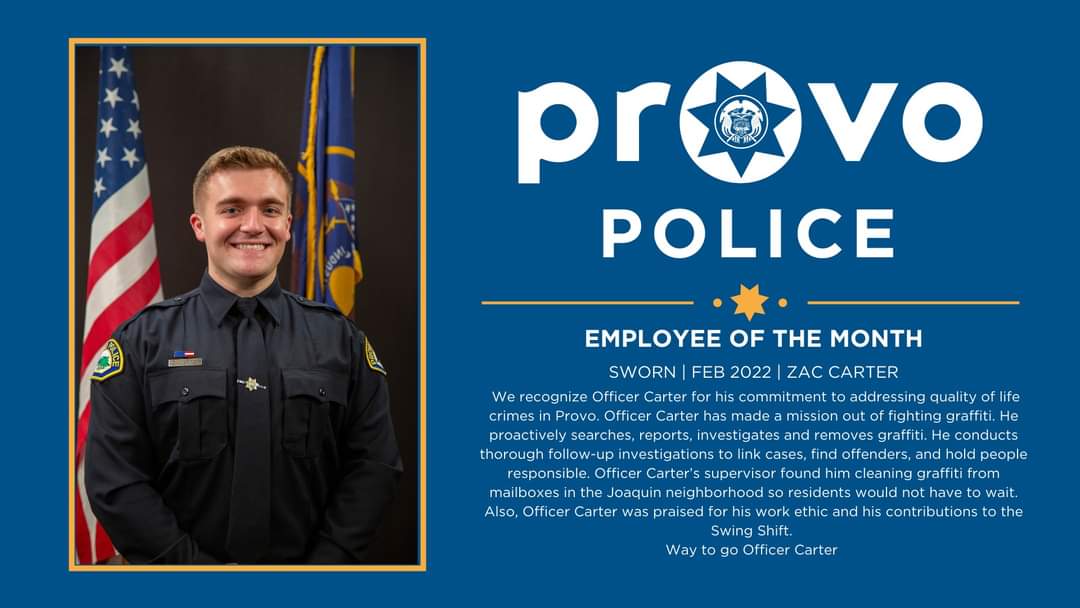 Provo Police on Twitter "Please help us congratulate our February