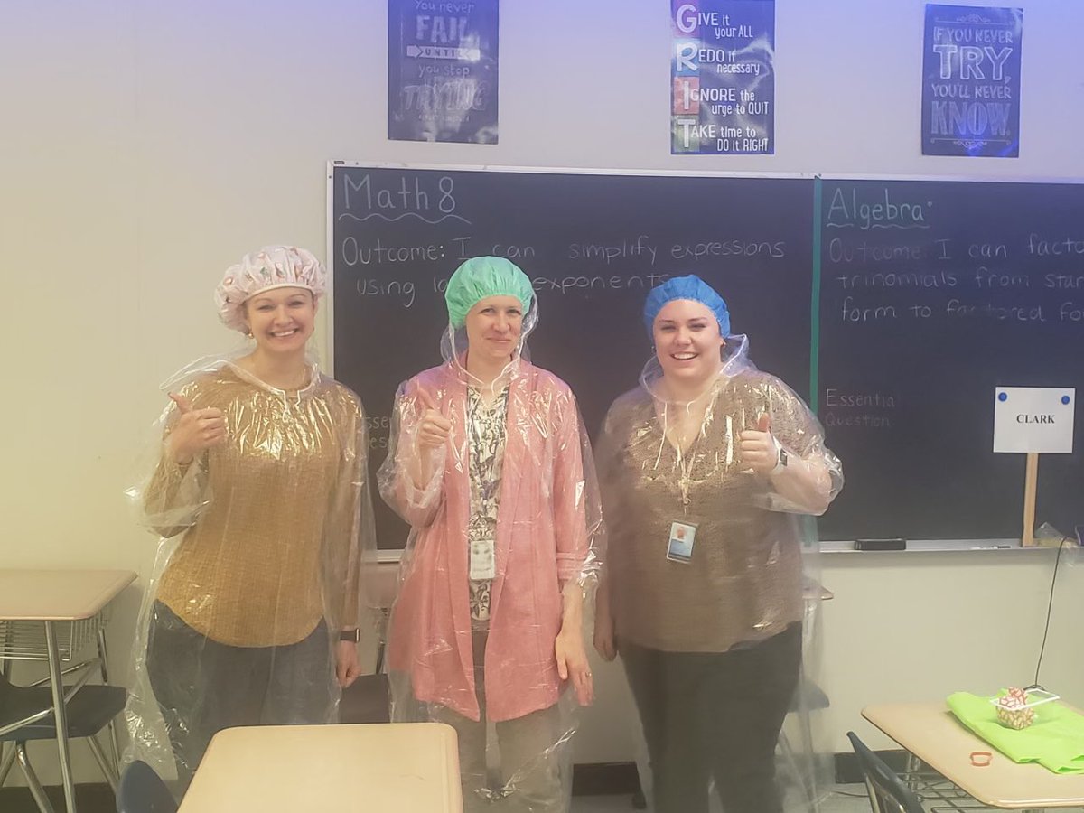 ommsaacps's tweet photo. A little #PiDay fun at #TheMill. These 8th grade teachers were great sports! Not pictured, yummy 🥧 and pi bracelets! 3️⃣.1️⃣4️⃣ was celebrated severa ways today. We’re always having fun! https://t.co/5nkjtNOROz