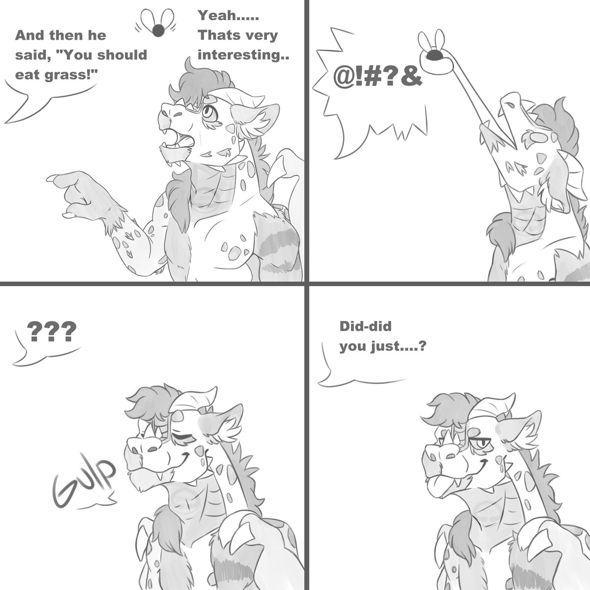 ScalyFurBoy's tweet photo. A Quick Snack! Commissioned by @canopy_dragon 🐲🐉

Comic commission. This once was made with the help of a great artist! Thank you so much!! 😁

(Bugs taste good and no crimes have been committed! 🪰 🤫)

#furryart #ComicArt #Commission #furrycommission #furrycommunity #drawing https://t.co/Wegd5PzLyu