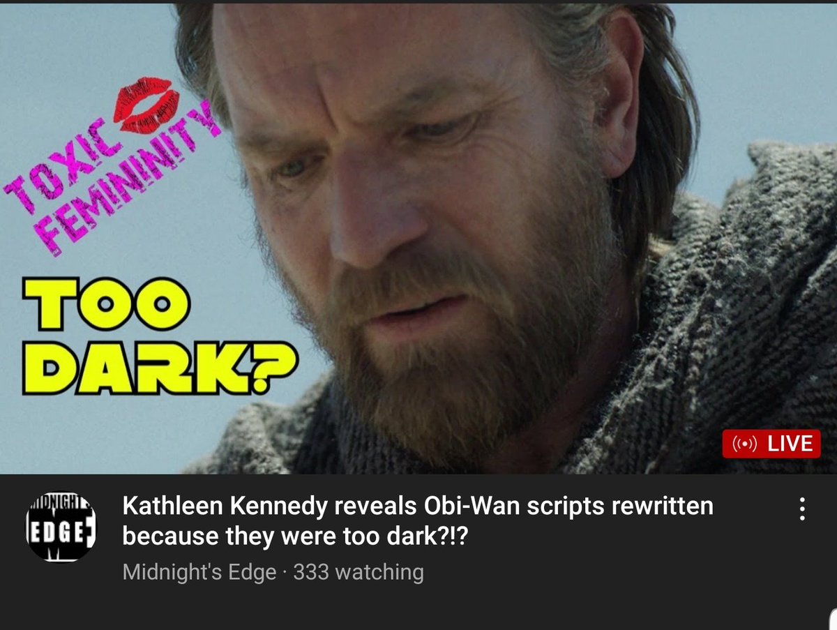 GNinjuh's tweet photo. ☢#ToxicFemmeninity👄 #110
TOO DARK?
#KathleenKennedy Reveals #ObiWan Scriprs Re-written because they were Too Dark?!?
@LaReinaCreole
@Nina7Infinity
#RrrMmmm
@WartTheWizard
#KamranPasha[PATREON]
@Dmajini
@ThomasConnorsJr

❤https://t.co/c3ffmAmlHs❤

https://t.co/e1g6hu2I9A https://t.co/Kztiry3Q3C