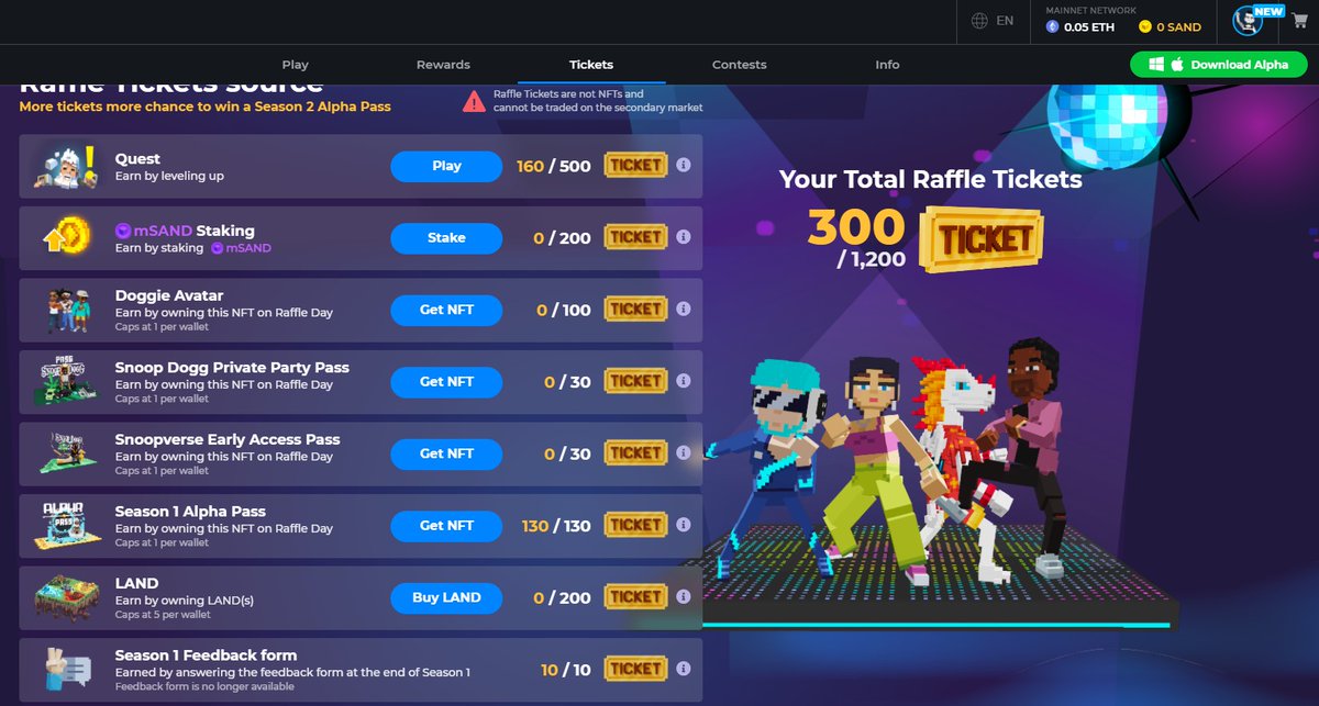 bipo2521's tweet photo. @TheSandboxGame I just participated in the daily #SandboxAlphaS2Contest for a chance to earn up to 1,000 $SAND! Starting March 14 -  Show your Raffle Tickets. Check out my screenshot below! 👇 #SandboxAlphaS2 https://t.co/zIthnjURdB
