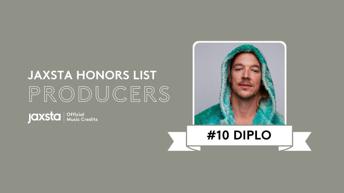 vnlasx's tweet image. Jaxsta is excited to announce its inaugural Honors List for #Producers! Based on statistics provided by our official Data Partners – starting with #10, @diplo 

Tune in tomorrow to find out who's at #9!

#Jaxsta #JaxstaHonorsList #OfficialMusicCredits #OfficialCredits #Diplo
