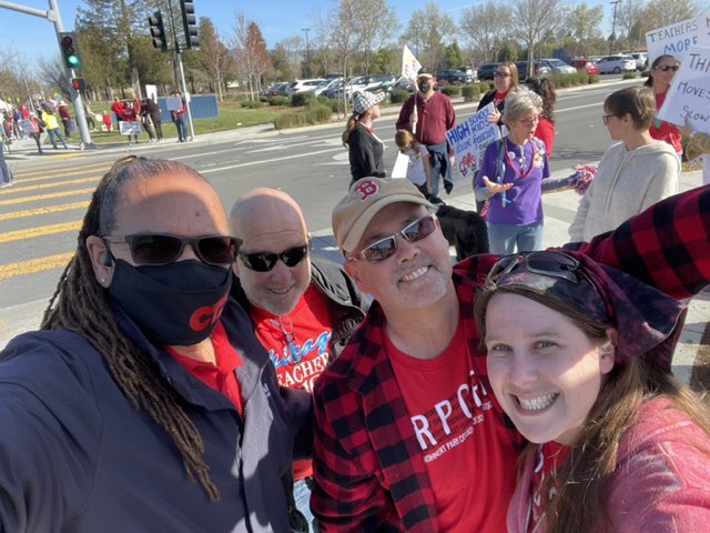 WeAreCTA's tweet photo. CTA President @ETobyBoyd was out in solidarity with Rohnert Park Cotati Educators on the 3rd day of their strike, fighting for an agreement that invests in the recruitment &amp; retention of the quality educators that students deserve. #WeAreRPCEA #RedForEd #ForOurStudents #WeAreCTA https://t.co/Zb5OFXQYpA