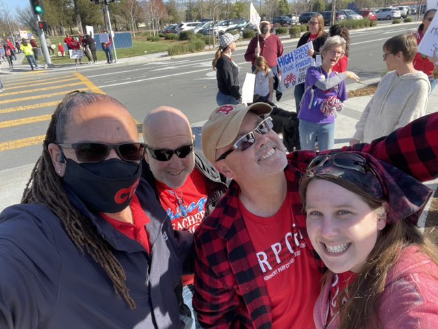 WeAreCTA's tweet photo. CTA President @ETobyBoyd was out in solidarity with Rohnert Park Cotati Educators on the 3rd day of their strike, fighting for an agreement that invests in the recruitment &amp; retention of the quality educators that students deserve. #WeAreRPCEA #RedForEd #ForOurStudents #WeAreCTA https://t.co/Zb5OFXQYpA