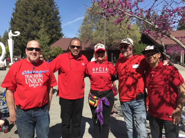 WeAreCTA's tweet photo. CTA President @ETobyBoyd was out in solidarity with Rohnert Park Cotati Educators on the 3rd day of their strike, fighting for an agreement that invests in the recruitment &amp; retention of the quality educators that students deserve. #WeAreRPCEA #RedForEd #ForOurStudents #WeAreCTA https://t.co/Zb5OFXQYpA