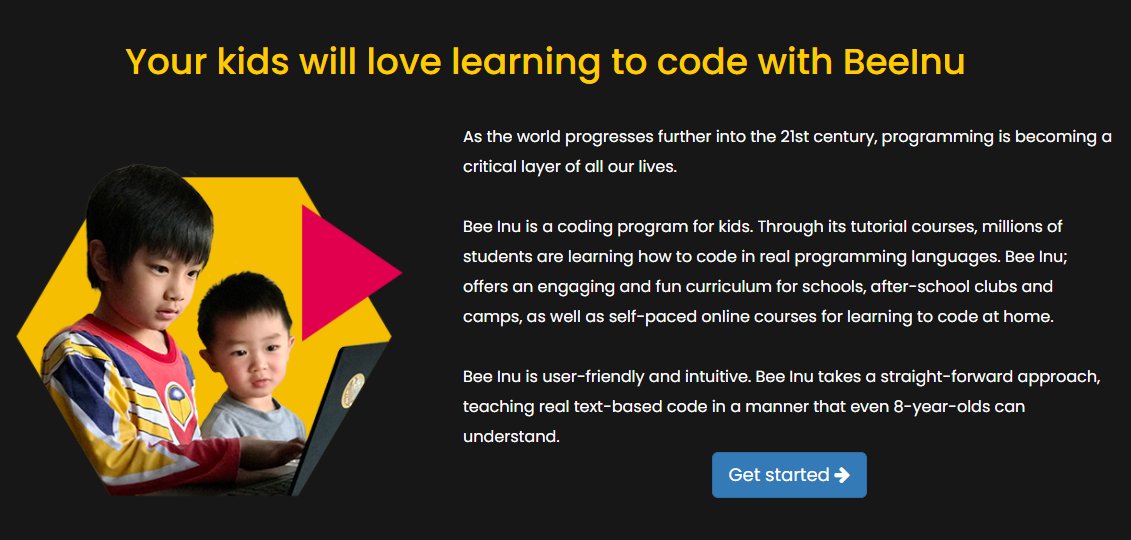 BeeInuGlobal's tweet photo. Your kids will love learning to code with #BeeInu https://t.co/K7oPzcdpnZ