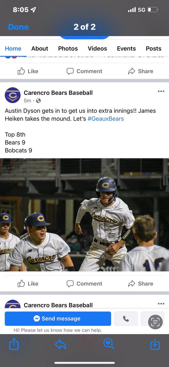 AustinDyson18's tweet photo. Lost a tough one in extras!  We are just inches away from being great!  #carencro #Exit4 #carencrobaseball https://t.co/jEDC4iG4KO