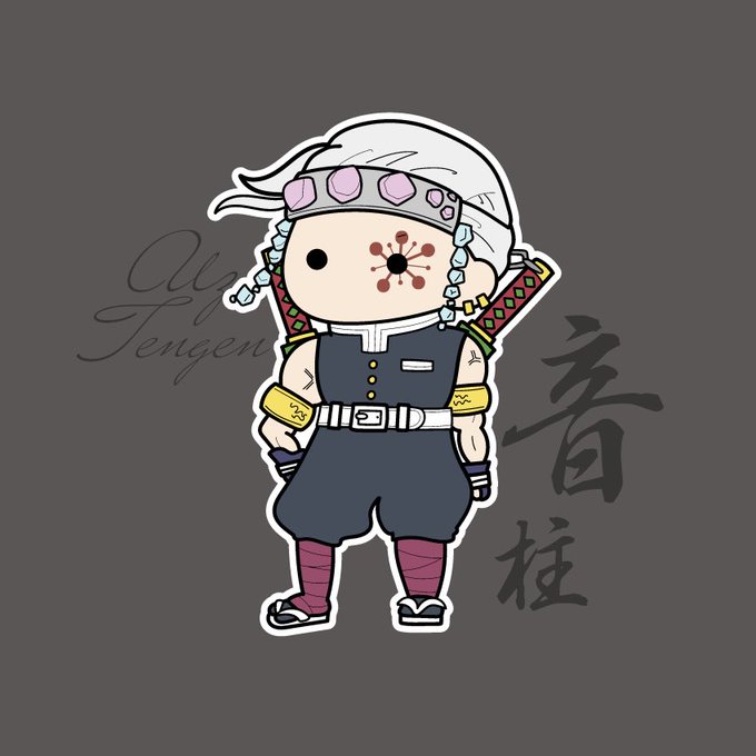 Äskä(Designer)さんがTwitterに投稿した宇髄天元(鬼滅の刃)のイラスト。