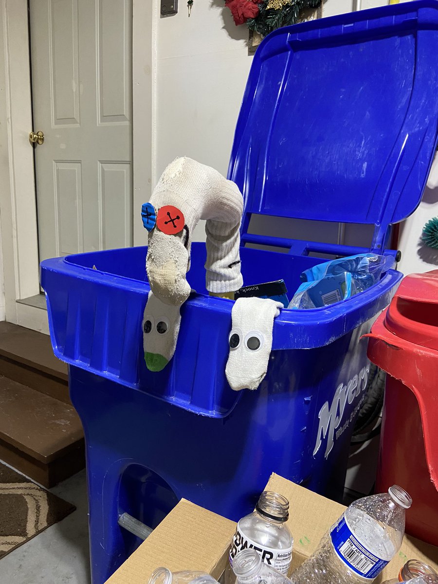 HockeyGods66's tweet photo. It was late last night and I woke up to a loud noise coming from the garage. I found these two and managed to corner them for a minute before they escaped. All they said was @polygav sent them to grab some items for collection #2. @DumpsterDorks https://t.co/4bLQkSXADg