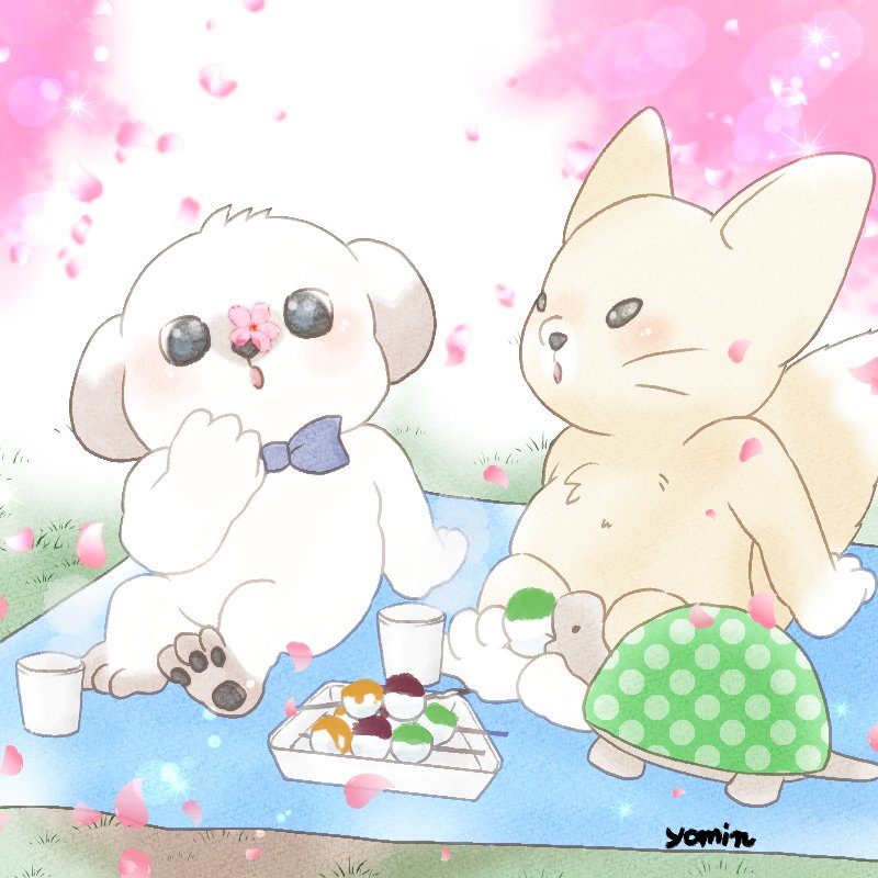 よみん ぷくりいぬ更新中 ぷくりいぬ みんなでお花見 楽しいね ぷくりいぬ ゆるキャラ イラスト ゆるいイラスト Illust オリジナルキャラクター 絵描きさんと繋がりたい みんなで楽しむtwitter展覧会 犬イラスト 狐キャラクター お花見