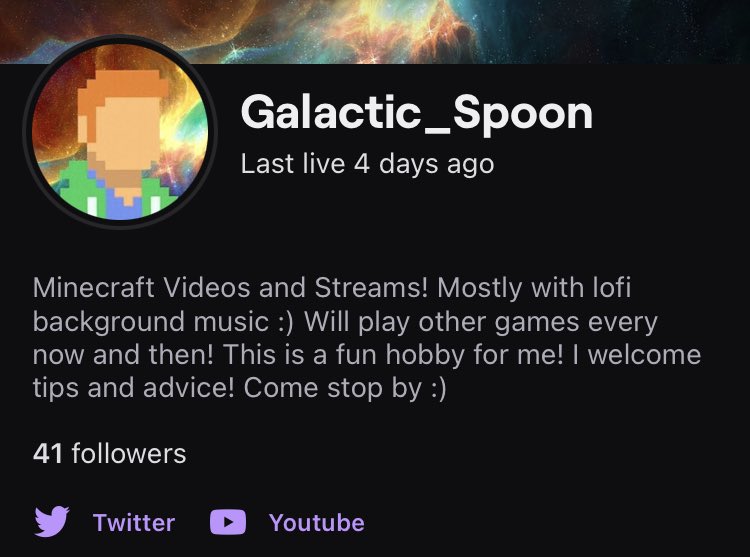 Galactic_Soon's tweet photo. Only 9 followers away from Affiliate!! Please come follow and check me out!!! https://t.co/zAhrylMLUM #twitchstreamer #TwitchAffilate #Minecraft #minecraftstreamer https://t.co/XagChiTjml