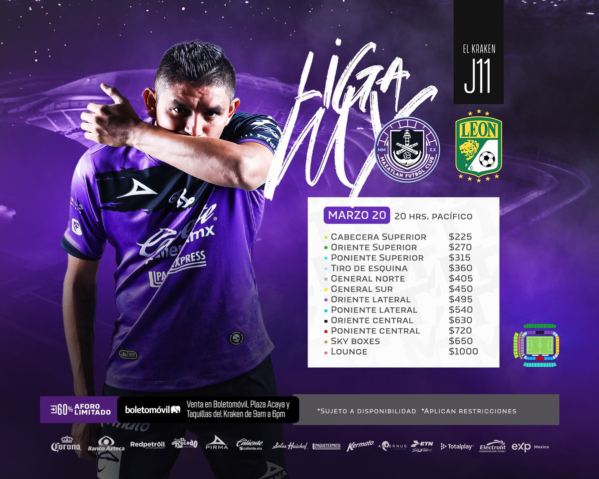 MazatlanFC's tweet photo. A demostrar El Gran Orgullo de Ser del Mazatlán en el debut de Gabriel Caballero como D.T.

¡Nos vemos el domingo en el Kraken!

Niños entran gratis recogiendo su boleto en las taquillas del estadio. 

https://t.co/KUSzSU1KMh 

#ARREbatando ⚓️ https://t.co/QDFBGM9uWf