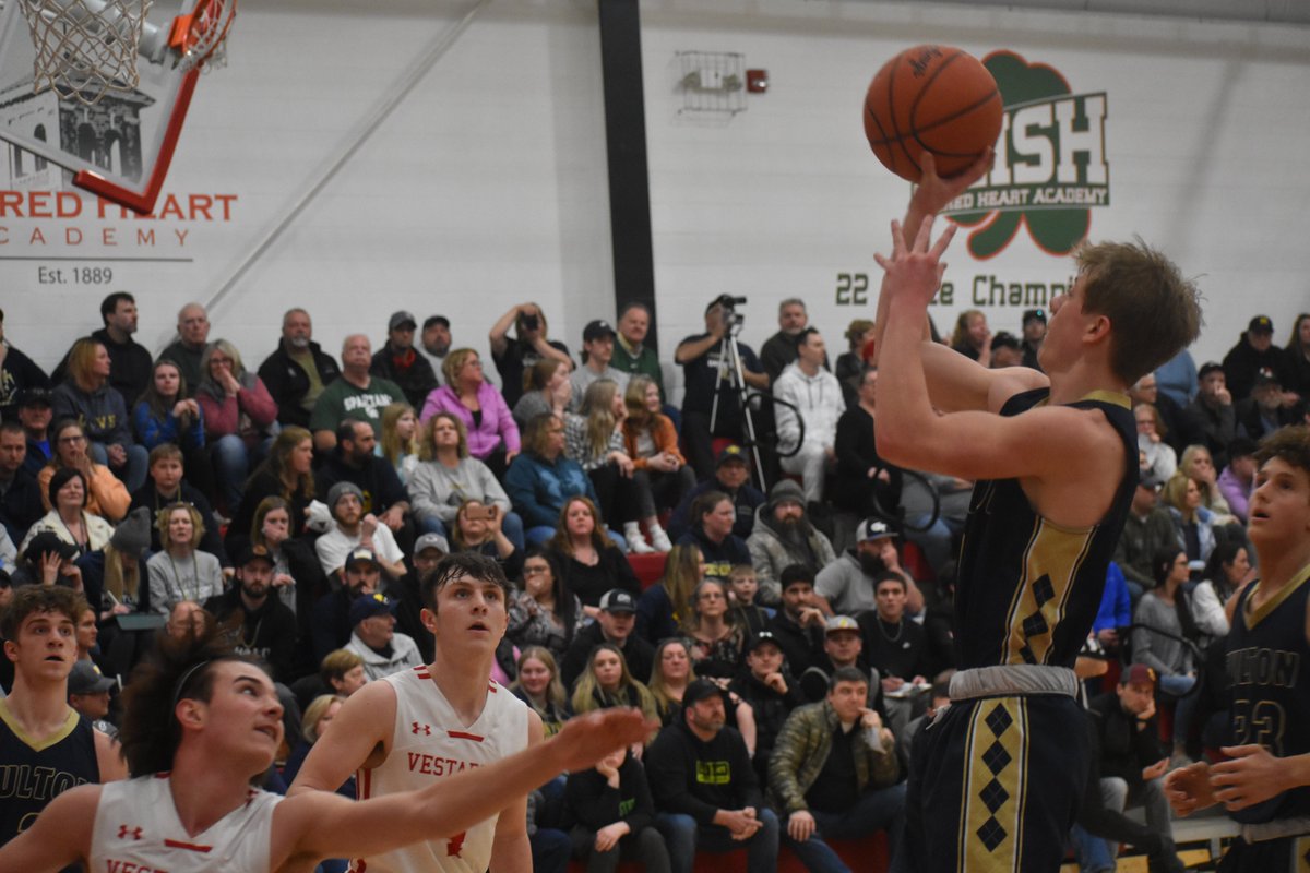 GCHeraldsports's tweet photo. Fulton is the last area team left standing in boys basketball. The Pirates were all over Vestaburg early and won 56-41. They'll play Nouvel for a Division 4 regional title Wednesday at Sacred Heart. https://t.co/sVDDCgVGFy