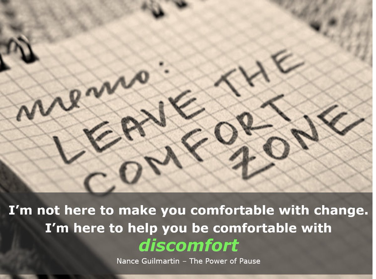 LenaEmelyRoss's tweet photo. One of my favourite quotes when talking to leaders about #change. There has been a shift in our role to help people with #ambiguity & #discomfort from the power of pause by @nanceguilmartin #changehacks https://t.co/ubftzI2Ehs