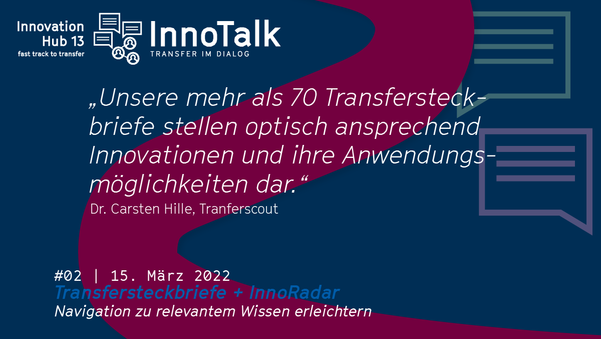 innohub13's tweet photo. Unser 2. #InnoTalk läuft! Mit mehr als 50 Teilnehmenden sprechen wir über #Transfer|steckbriefe + unser #InnoRadar.
➡️ Infos zur Reihe + der einzelnen Themen: https://t.co/Nx12ZLKQKo https://t.co/KwjXRDdubL