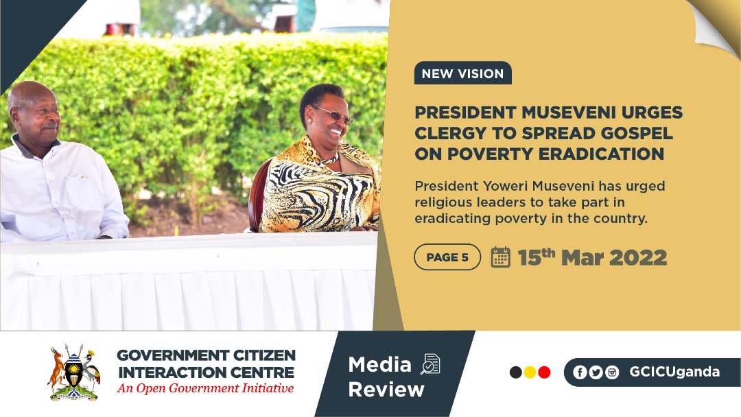 GovUganda's tweet photo. President @KagutaMuseveni has urged religious leaders to take part in eradicating poverty in the country. https://t.co/XjXE9IvDGC