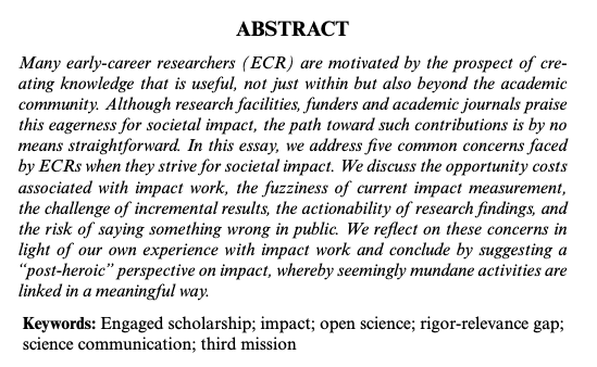 Maximilian Heimstädt (@heimstaedt) on Twitter photo Finally out and #openaccess: “Striving for societal impact as an early-career researcher: Reflections on five common concerns” w/ <a href="/leonidobusch/">Leonhard Dobusch</a> and <a href="/Friesike/">Sascha Friesike</a> emerald.com/insight/conten… Finally out and #openaccess: “Striving for societal impact as an early-career researcher: Reflections on five common concerns” w/ <a href="/leonidobusch/">Leonhard Dobusch</a> and <a href="/Friesike/">Sascha Friesike</a> emerald.com/insight/conten…